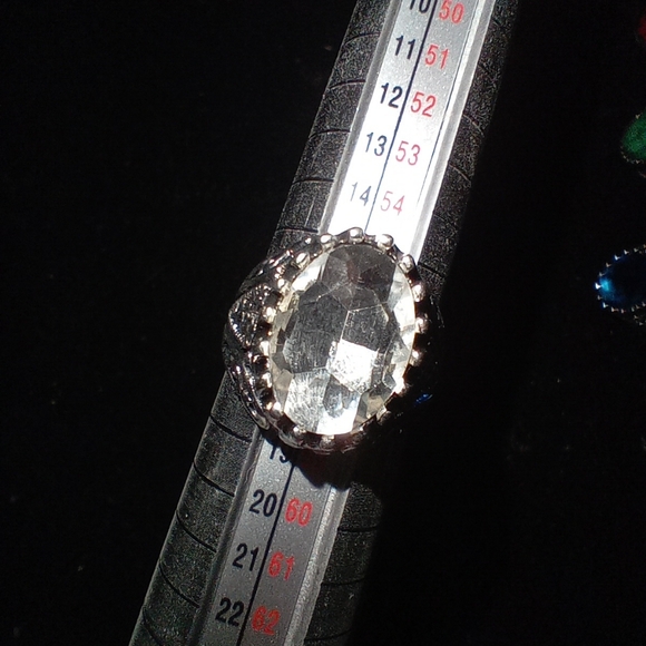 Get That Big Diamond look with this Silver Plated Clear Glass Stone Ring - Picture 3 of 7